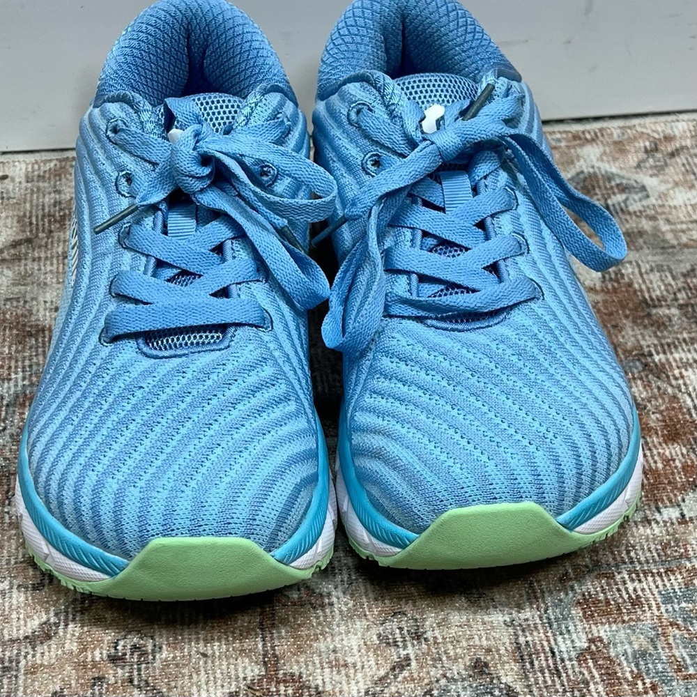 Fitville Running Shoes Women 7M Wide Width FlowCore V2 Sky Blue Knit Heel Arch - Picture 7 of 13